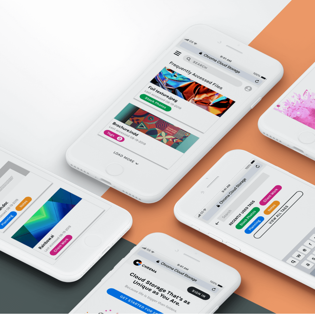 colorful app screens